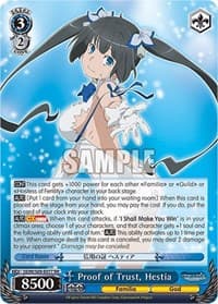 Proof of Trust, Hestia - Is it Wrong to Try to Pick Up Girls in a Dungeon? - Weiss Schwarz card