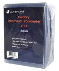Sentry 3" x 4" Premium Toploader (25-Pack) - Guardhouse Toploaders - Collectible Storage card