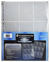 Guardhouse Shield 9 Pocket Archival Polypropylene Pages (10-Pack) - Guardhouse Protective Pages - Protective Pages card
