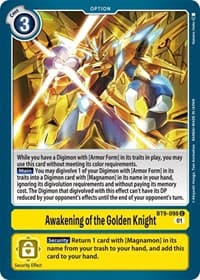 Awakening of the Golden Knight - X Record - Digimon Card Game card