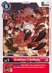 Growlmon (X Antibody) - X Record - Digimon Card Game card