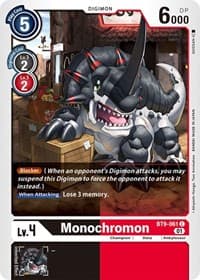 Monochromon - X Record - Digimon Card Game card