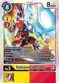 RizeGreymon (X Antibody) - X Record - Digimon Card Game card