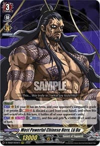Most Powerful Chinese Hero, Lu Bu - D-TB02: Record of Ragnarok - Cardfight Vanguard card