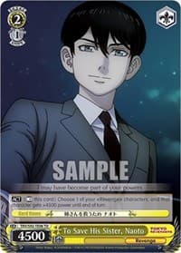 To Save His Sister, Naoto - Tokyo Revengers - Weiss Schwarz card