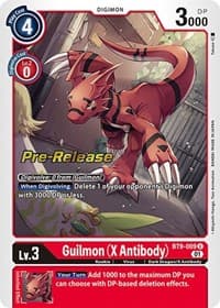 Guilmon (X Antibody) - X Record Pre-Release Cards - Digimon Card Game card