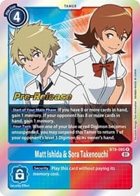 Matt Ishida & Sora Takenouchi - X Record Pre-Release Cards - Digimon Card Game card