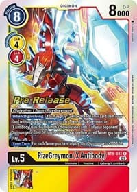 RizeGreymon (X Antibody) - X Record Pre-Release Cards - Digimon Card Game card
