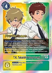 T.K. Takaishi & Izzy Izumi - X Record Pre-Release Cards - Digimon Card Game card