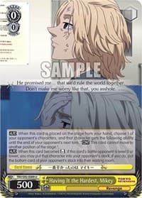 Having It the Hardest, Mikey - Tokyo Revengers - Weiss Schwarz card