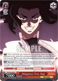 Allegiance Test, Baji - Tokyo Revengers - Weiss Schwarz card