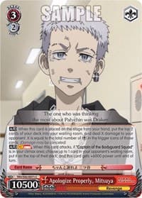Apologize Properly, Mitsuya - Tokyo Revengers - Weiss Schwarz card