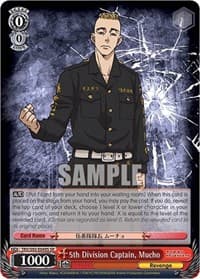 5th Division Captain, Mucho (SR) - Tokyo Revengers - Weiss Schwarz card