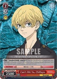 Can't Hit Ya, Chifuyu - Tokyo Revengers - Weiss Schwarz card