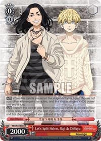 Let's Split Halves, Baji & Chifuyu - Tokyo Revengers - Weiss Schwarz card