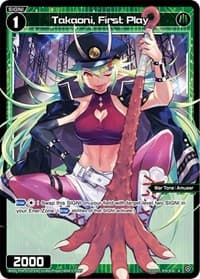 Takaoni, First Play (Parallel Foil) - Vertex Diva - WIXOSS card