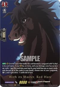 With its Master, Red Hare (RGR) - D-TB02: Record of Ragnarok - Cardfight Vanguard card