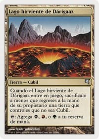 Darigaaz's Caldera (Spanish) - "Lago hirviente de Dárigaaz" - Magic Encyclopedia 2005 (Salvat/Hachette) - Magic: The Gathering card