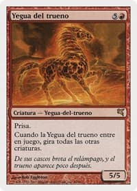 Thundermare (Spanish) - "Yegua del trueno" - Magic Encyclopedia 2005 (Salvat/Hachette) - Magic: The Gathering card