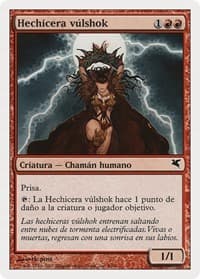 Vulshok Sorcerer (Spanish) - "Hechicera vúlshok" - Magic Encyclopedia 2005 (Salvat/Hachette) - Magic: The Gathering card