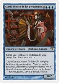 Azami, Lady of Scrolls (Spanish) - "Azami, señora de los pergaminos" - Magic Encyclopedia 2005 (Salvat/Hachette) - Magic: The Gathering card