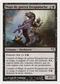 Nightscape Battlemage (Spanish) - "Mago de guerra Escapanoche" - Magic Encyclopedia 2005 (Salvat/Hachette) - Magic: The Gathering card