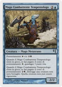 Stormscape Battlemage (Italian) - "Mago Combattente Tempestologe" - Magic Encyclopedia 2005 (Salvat/Hachette) - Magic: The Gathering card
