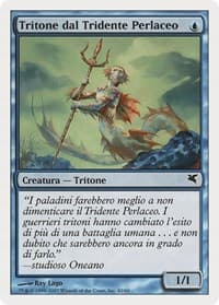 Merfolk of the Pearl Trident (Italian) - "Tritone dal Tridente Perlaceo" - Magic Encyclopedia 2005 (Salvat/Hachette) - Magic: The Gathering card