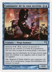 Walker of Secret Ways (Spanish) - "Caminante de la ruta secreta" - Magic Encyclopedia 2005 (Salvat/Hachette) - Magic: The Gathering card