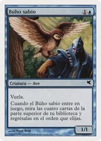 Sage Owl (Spanish) - "Búho sabio" - Magic Encyclopedia 2005 (Salvat/Hachette) - Magic: The Gathering card