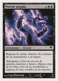 Death Denied (Spanish) - "Muerte negada" - Magic Encyclopedia 2005 (Salvat/Hachette) - Magic: The Gathering card