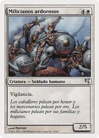 Ardent Militia (Spanish) - "Milicianos ardorosos" - Magic Encyclopedia 2005 (Salvat/Hachette) - Magic: The Gathering card