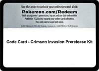 Code Card - Crimson Invasion Prerelease Kit - SM - Crimson Invasion - Pokemon card