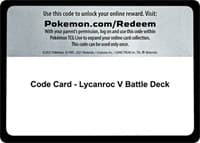 Code Card - Lycanroc V Battle Deck - Miscellaneous Cards & Products - Pokemon card