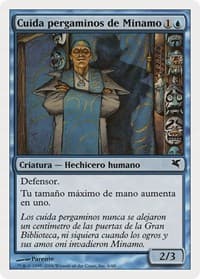 Minamo Scrollkeeper (Spanish) - "Cuida pergaminos de Minamo" - Magic Encyclopedia 2005 (Salvat/Hachette) - Magic: The Gathering card