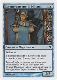 Minamo Scrollkeeper (Italian) - "Curapergamene di Minamo" - Magic Encyclopedia 2005 (Salvat/Hachette) - Magic: The Gathering card