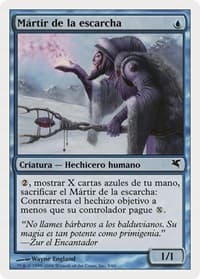 Martyr of Frost (Spanish) - "Mártir de la escarcha" - Magic Encyclopedia 2005 (Salvat/Hachette) - Magic: The Gathering card