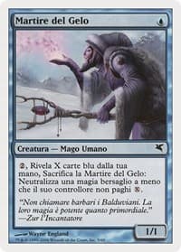 Martyr of Frost (Italian) - "Martire del Gelo" - Magic Encyclopedia 2005 (Salvat/Hachette) - Magic: The Gathering card