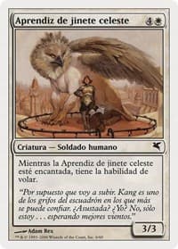 Skyrider Trainee (Spanish) - "Aprendiz de jinete celeste" - Magic Encyclopedia 2005 (Salvat/Hachette) - Magic: The Gathering card