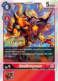 GeoGreymon (2022 Championship Offline Regional) [Online Champion] - Starter Deck 07: Gallantmon - Digimon Card Game card