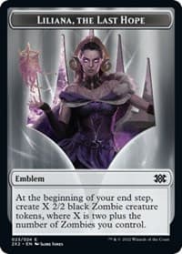 Emblem - Liliana, the Last Hope // Spirit (002) Double-Sided Token - Double Masters 2022 - Magic: The Gathering card