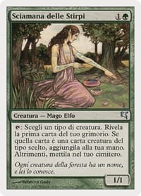 Bloodline Shaman (Italian) - "Sciamana delle Stirpi" - Magic Encyclopedia 2005 (Salvat/Hachette) - Magic: The Gathering card