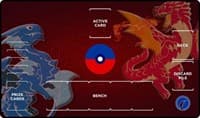 GamerMats Playmat - Red and Blue Dragon with Pokemon Compatible Zones (Premium Black Stitched) - GamerMats Playmats - Playmats card