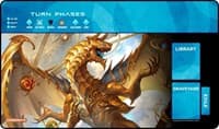 GamerMats Playmat - Elder Artifact Dragon with Magic Compatible Zones (Premium White Stitched) - GamerMats Playmats - Playmats card