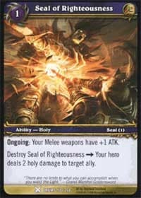 Seal of Righteousness - Drums of War - WoW card