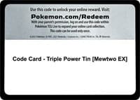 Code Card - Triple Power Tin [Mewtwo EX] - XY - BREAKpoint - Pokemon card