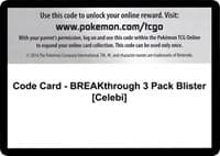 Code Card - BREAKthrough 3 Pack Blister [Celebi] - XY - BREAKthrough - Pokemon card