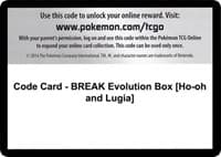 Code Card - BREAK Evolution Box [Ho-oh and Lugia] - XY - Fates Collide - Pokemon card