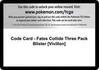 Code Card - Fates Collide Three Pack Blister [Vivillon] - XY - Fates Collide - Pokemon card