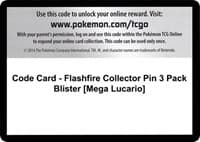 Code Card - Flashfire Collector Pin 3 Pack Blister [Mega Lucario] - XY - Flashfire - Pokemon card